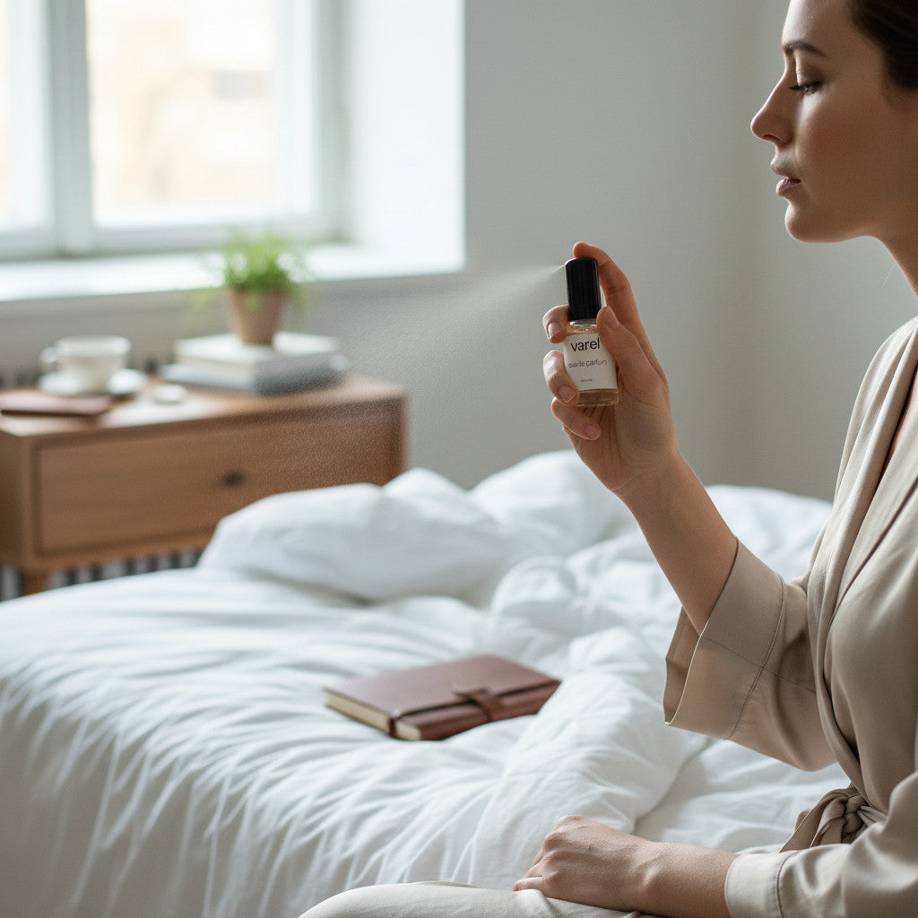 Friedl & Robl Manufaktur GmbH Varel Eau de Parfum, a clear, fresh, natural unisex fragrance in a 30ml glass bottle with a black cap.